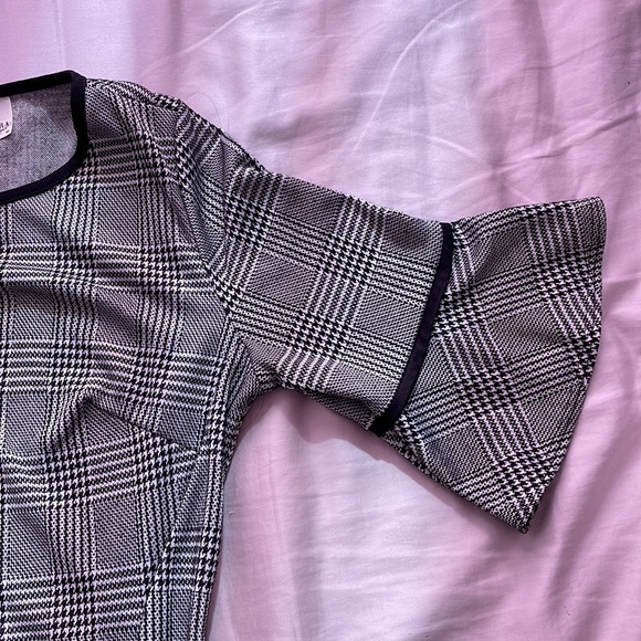 Cute Plaid Black and White Dress - Picture 3 of 3